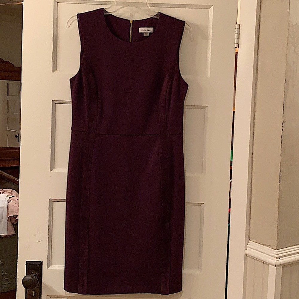 Calvin Klein Faux Suede Panel Ponte Dress